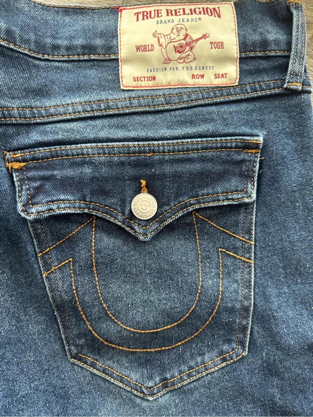 True Religion Men's Relaxed Jeans in Deep Blue Denim